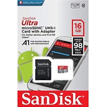 SANDISK 16G ULTRA microSD 98MB/S UHS-I C10 A1 記憶卡 16GB 紅灰